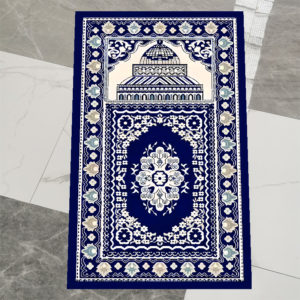 Tapis de prière de style persan avec un motif de dôme de mosquée.