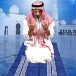 Tapis de prière musulman pliable bleu