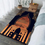 Tapis de prière islam noir et orange