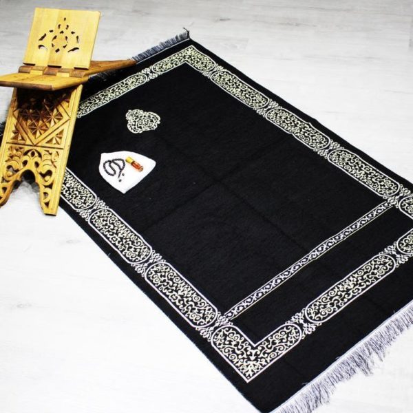 Tapis de prière noir Kaaba