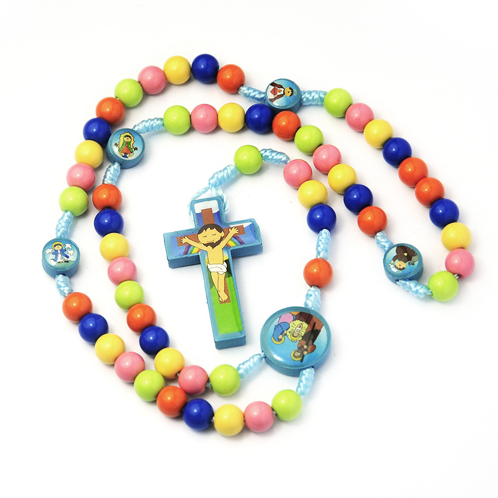 Chapelet catholique pour enfant multicolore
