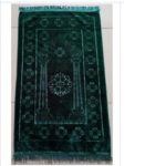 Tapis de prière du Ramadan pliable de luxe en velours vert sapin
