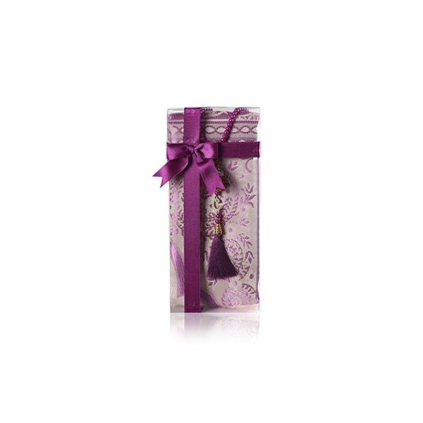 Tapis de prière coton de luxe violet avec chapelet