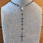 Chapelet catholique avec perles en grains de riz noir
