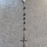 Chapelet catholique avec perles en grains de riz noir