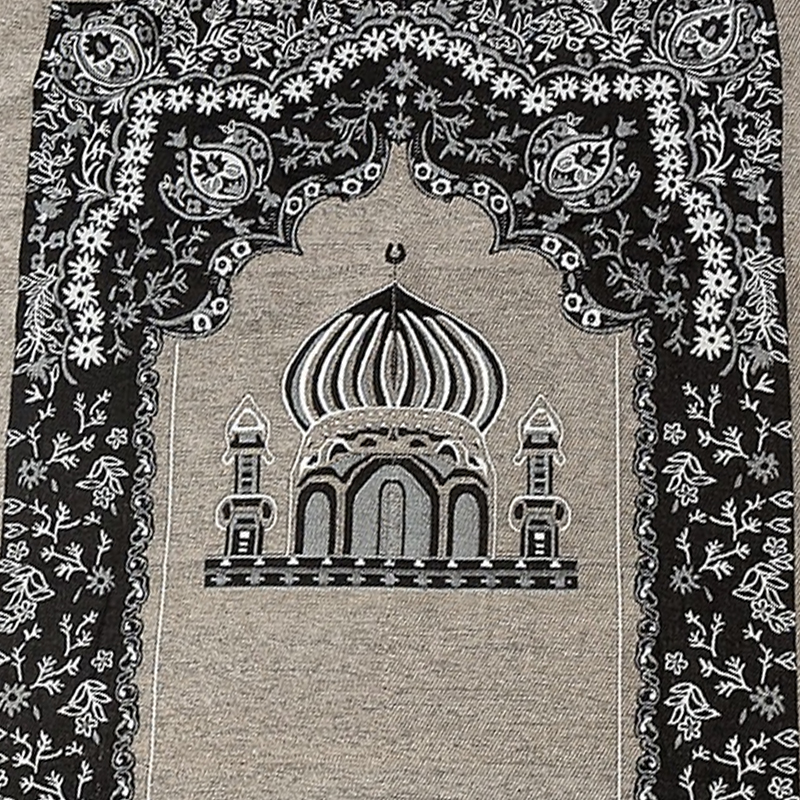 Tapis de prière beige motif mosquée