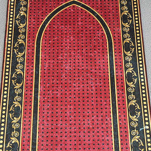 Tapis de prière musulman rouge épais