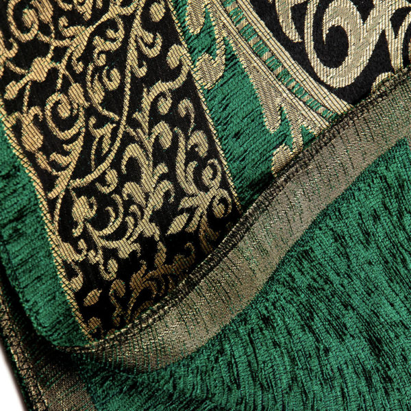 Tapis de prière islam vert en chenille