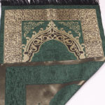 Tapis de prière islam vert en chenille