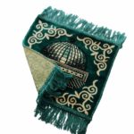 Tapis de prière de poche vert dôme de mosquée