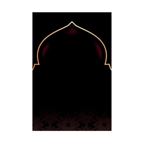 Tapis de prière noir antidérapant liseré dôme de mosquée