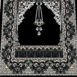 Tapis de prière persan noir motif Kaaba 2