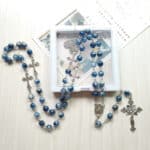 Chapelet catholique de prière en perles bleu