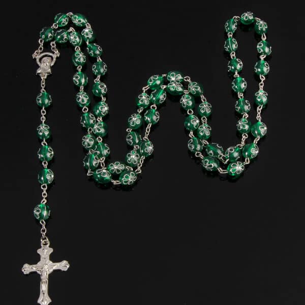 Chapelet de perles en cristal vert